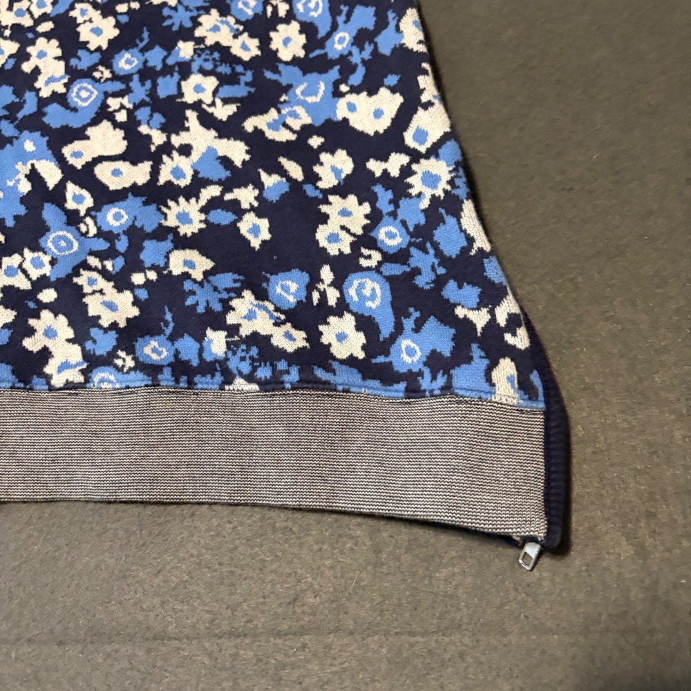 PRPS Short Sleeve Knit Streetwear Mens L Blue Floral Camo Side Zip Designer Bold - Picture 7 of 8